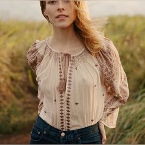 NWT DOEN Mystic Top in Cream/Toffee - Small